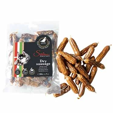Salamini Droge worst - eend +/-7cm - 150g - +/- 22pcs 
