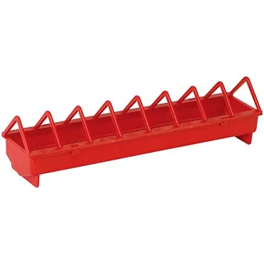 Kippenvoerbak plastiek draadgril rood S