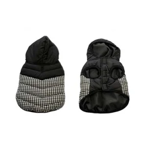 Hondenjas puffer - zwart/wit