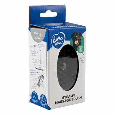 Stoom- en massageborstel 12x6,5x5cm zwart
