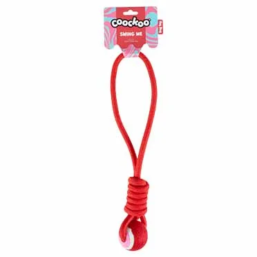 Bal met touwlus SWING ME 6x45x6cm rood/roze
