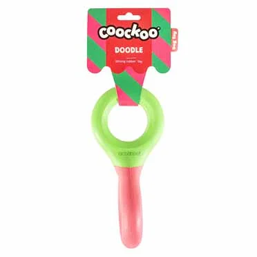 Hondenspeeltje DOODLE 23x10,5x3cm groen/roze