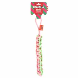 Hondenspeeltje TWISTING TUGGER 45x4,5x4,5cm groen/roze