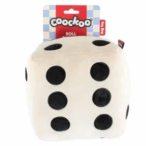 Hondenspeeltje ROLL THE DICE 16x16x16cm wit/zwart