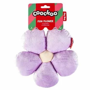 Hondenspeeltje FUN FLOWER 23x21x5cm paars/wit