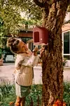 cosy bird feeder 18cm toscaans rood