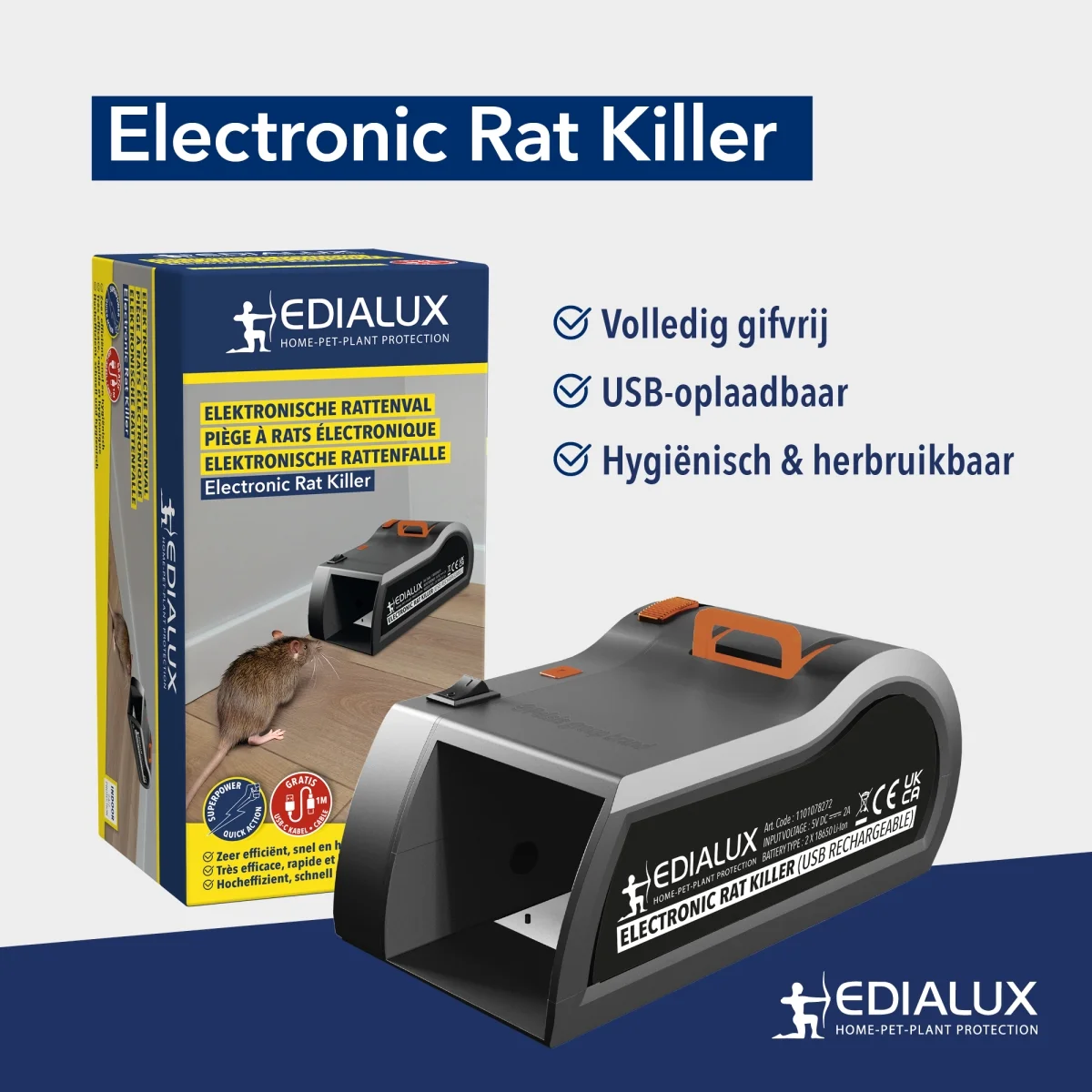 ELECTRONIC RAT KILLER - USB OPLAADBAAR