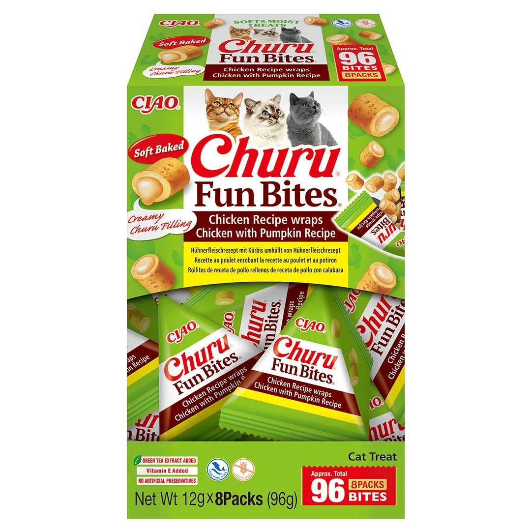 CIAO Churu Fun Bites wrap kip&pompoen 8x12g