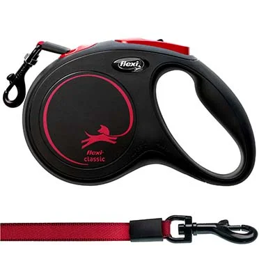  flexi New Classic lint Black Fire M/5M zwart/rood