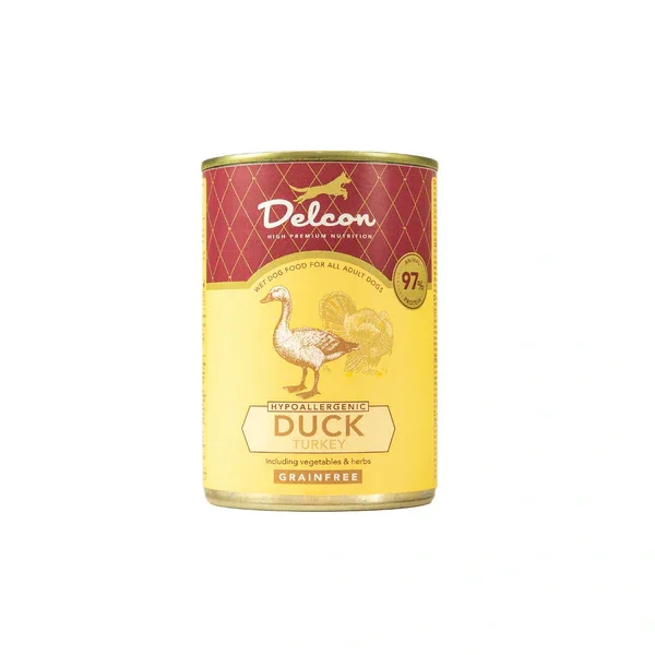 Delcon Wet Dog Food Duck & Turkey 395gr