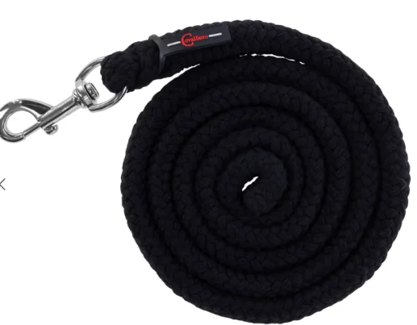 Halstertouw Doria, black met karabijnhaak