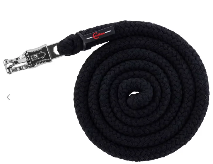 Halstertouw Doria, black met paniekhaak
