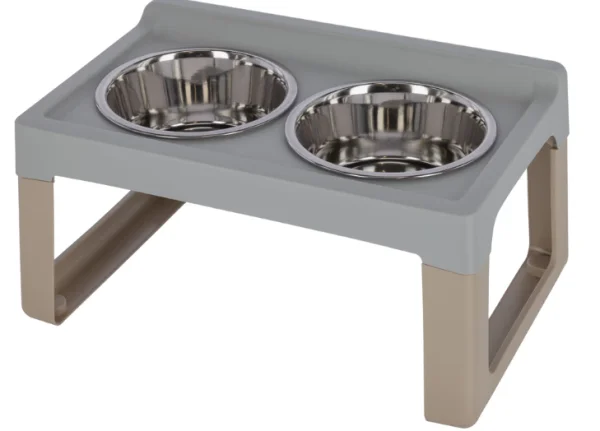 Voerbak Lifter, 57x35x30cm, 2 x 2000 ml, grijs/taupe