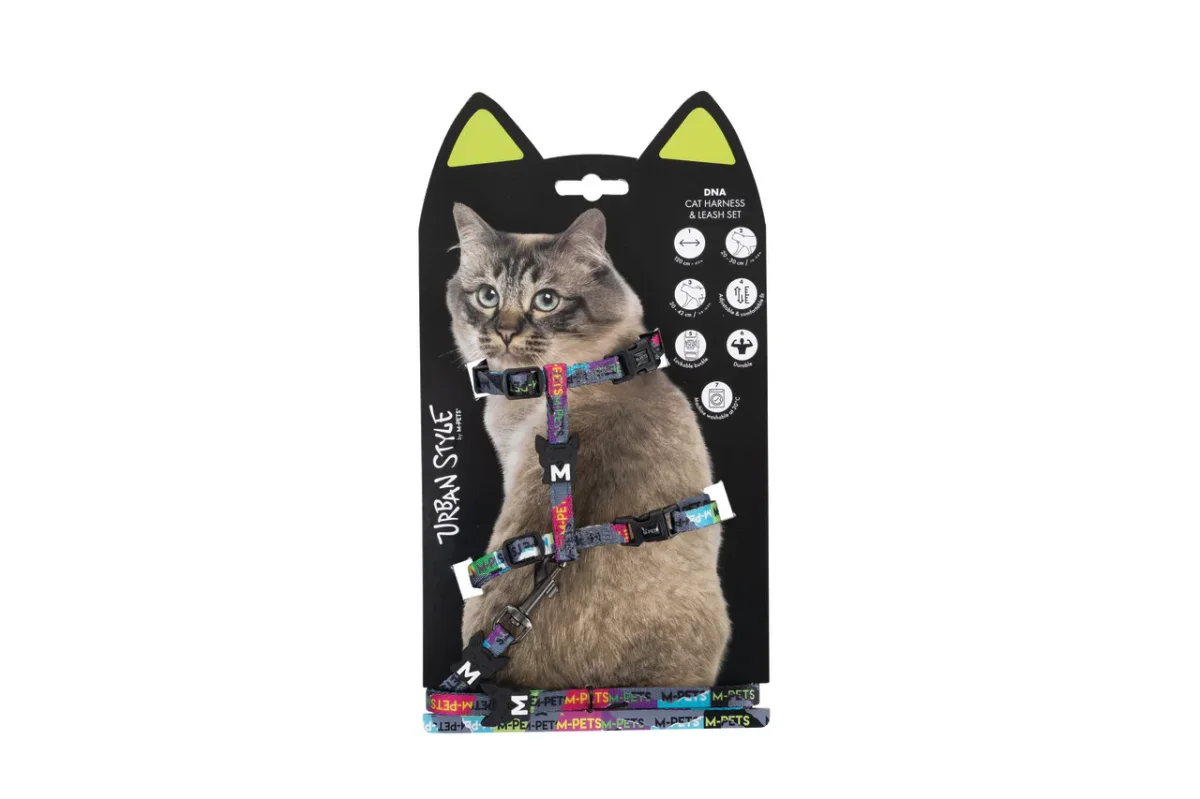 M-PETS urban style dna kat harnas & leiband set