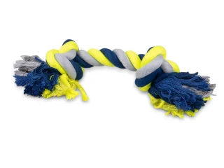 Katoenen koord 2 knopen blauw-geel 700g 48cm