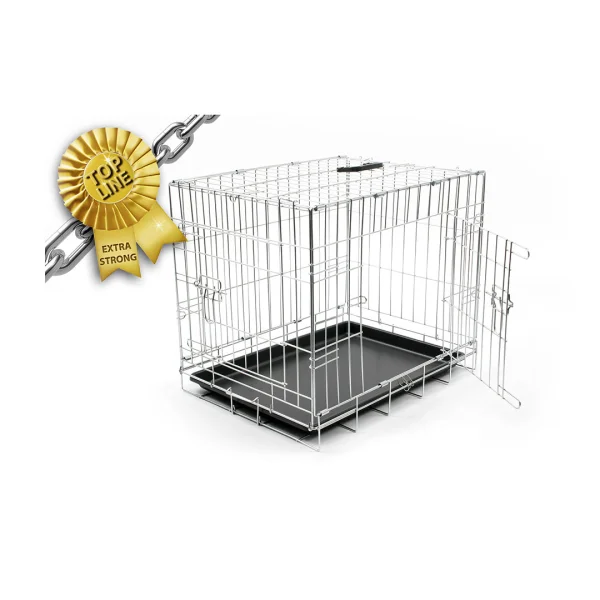 DRAADKOOI TOPLINE 2 DEUREN PLASTIC SCHUIF chroom L