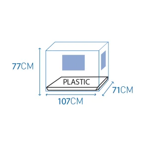 DRAADKOOI TOPLINE 2 DEUREN PLASTIC SCHUIF chroom XL