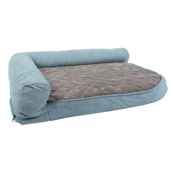 Foam bed Tweed Sky S - 80x60x20cm blauw/zwart