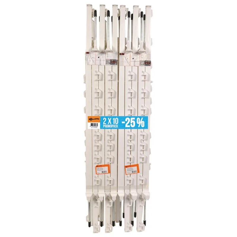 Duopack Vario paal wit 1,00m (2x10)
