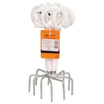 Afstandisolator krulstaart hout 17,5cm wit (10)