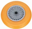Oranje volle band kruiwagen - semi-pro - PP velg - rollager
