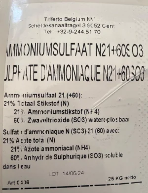 Ammoniumsulfaat 21% 25kg